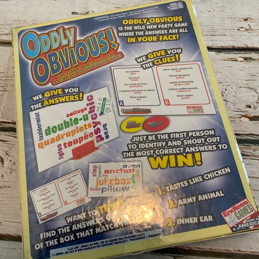 Oddly‎ Obvious! Endless Games Card Game Party Family Factory Sealed NEW. - Picture 2 of 2